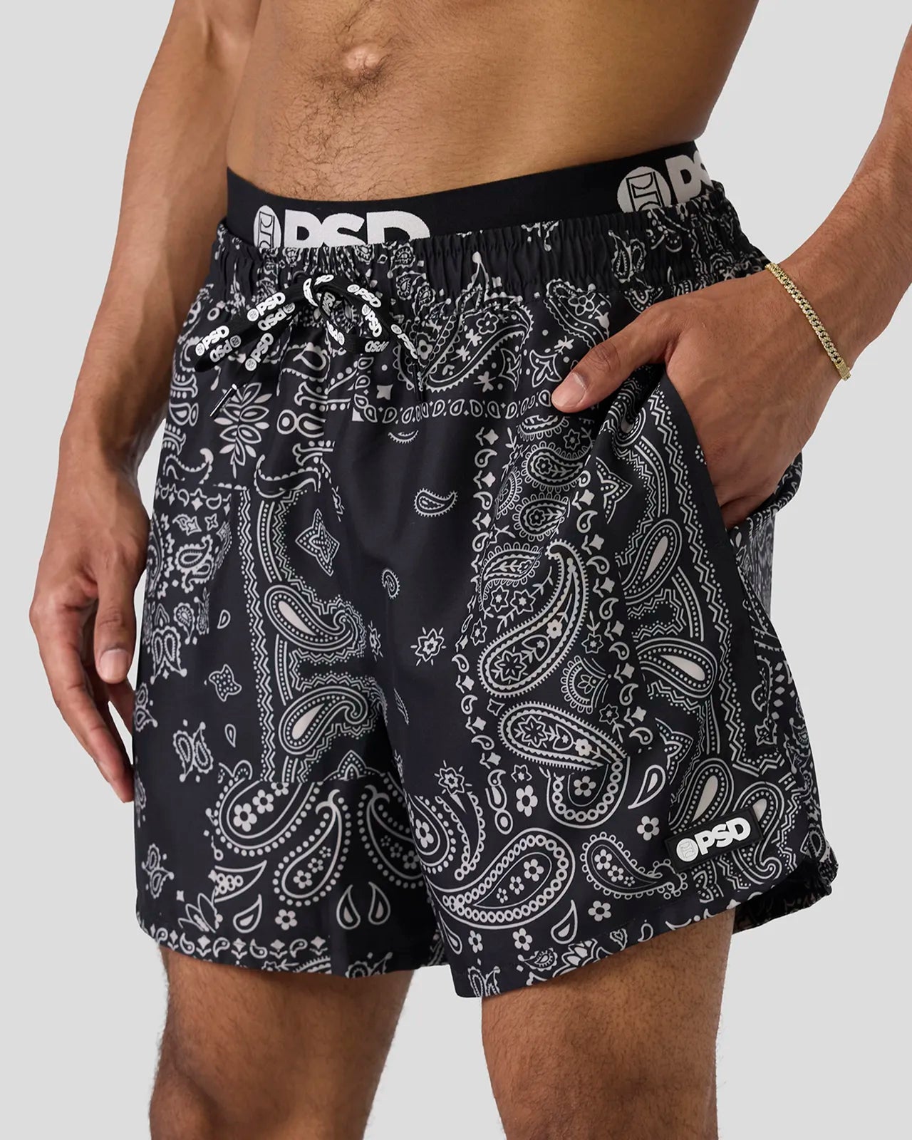 Khaki Paisley Essential Short - Image 4